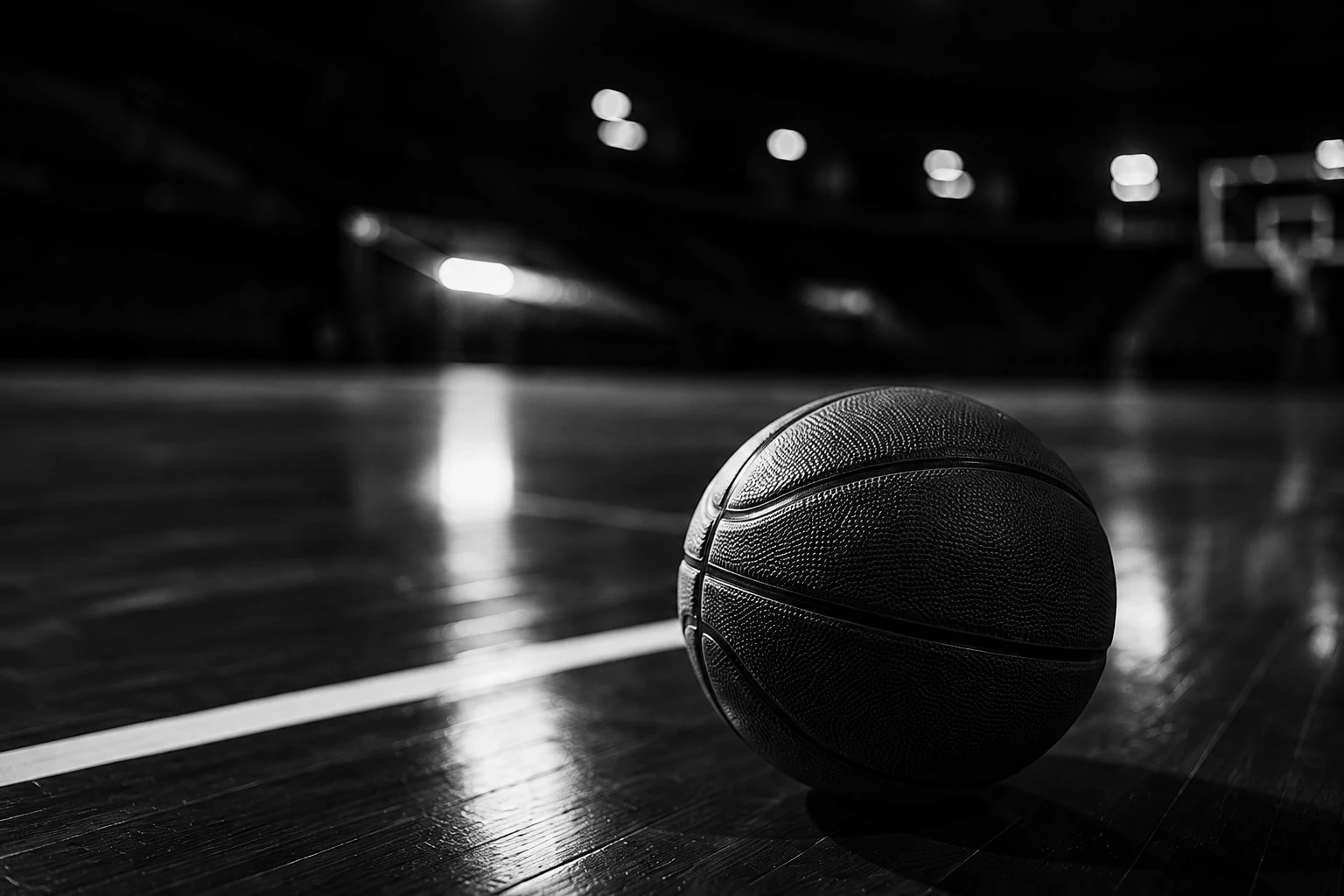 palla da basket su parquet